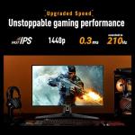 ASUS TUF Gaming 27” 1440P Monitor (VG27AQL5A) – QHD (2560 x 1440), 210Hz, 0.3ms, Fast IPS, Extreme Low Motion Blur Sync, Speakers, DisplayWidget Center, Gaming AI, Height Adjustment, 3 yr Warranty