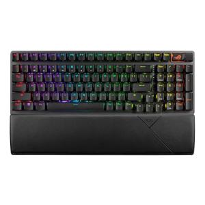 ASUS ROG Strix Scope II 96 Wireless Mechanical Gaming Keyboard – 96% Full-Size, Tri-Mode Connectivity, Hot Swappable Pre-lubed ROG NX Snow Linear Switches, PBT Keycaps, RGB, PC/Mac Support-Black