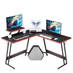 Homall L Shaped Gaming Desk Computer Corner PC Desk Table with Large Monitor Riser Stand for Home Office Sturdy Writing Workstation (Black, 47 Inch)