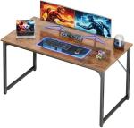 PRAISUN 47 X 24 Inch Computer Desk with Deeper Desktop, Gaming Office Writing Work Desk for Home Office, Study, Bedroom, Work from Home, Metal Frame, Rustic Brown