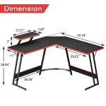 Homall L Shaped Gaming Desk Computer Corner PC Desk Table with Large Monitor Riser Stand for Home Office Sturdy Writing Workstation (Black, 47 Inch)