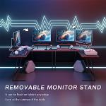 Homall L Shaped Gaming Desk Computer Corner PC Desk Table with Large Monitor Riser Stand for Home Office Sturdy Writing Workstation (Black, 47 Inch)