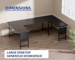 Pamray 71 Inch Large Computer Desk with Power Outlets,U Shaped Corner Desk for Home Office Work and Gaming Black