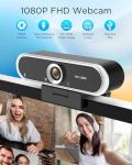 NIVEOLI Webcam 1080P with Microphone & Privacy Cover for PC/Laptop, USB Computer Camera Plug & Play with Auto Light Correction for Video Calls, Live Streaming Gaming & Online Meetings