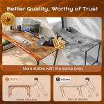 PRAISUN 47 X 24 Inch Computer Desk with Deeper Desktop, Gaming Office Writing Work Desk for Home Office, Study, Bedroom, Work from Home, Metal Frame, Rustic Brown