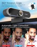 NIVEOLI Webcam 1080P with Microphone & Privacy Cover for PC/Laptop, USB Computer Camera Plug & Play with Auto Light Correction for Video Calls, Live Streaming Gaming & Online Meetings
