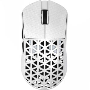 R5Ultra 8K Carbon Fiber Wireless Gaming Mouse with 42,000 DPI -PAW3950 MAX Sensor -Nordic 52840 MCU Chip-39g Ultra-Lightweight -Wired/BT/2.4GHz Wireless Programmable Mice Griptape for PC/Mac(White)