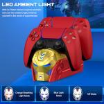 Charger Station for PlayStation 5 Dual Controllers-Fast PS5 Dual Controller Stand Charger Dock with AC Adapter-LED PS5 Controller Charging Station Accessories -Yellow