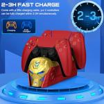 Charger Station for PlayStation 5 Dual Controllers-Fast PS5 Dual Controller Stand Charger Dock with AC Adapter-LED PS5 Controller Charging Station Accessories -Yellow