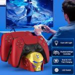 Charger Station for PlayStation 5 Dual Controllers-Fast PS5 Dual Controller Stand Charger Dock with AC Adapter-LED PS5 Controller Charging Station Accessories -Yellow