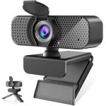 KEMEIV 1080P Webcam PC Webcam with Microphone and Physical Privacy Cover, Noise-Canceling Microphone, Auto Light Correction, Ultra Wide Angle for Conferences/Online Courses/Live Streaming/Zoom/YouTube