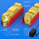 Charger Station for PlayStation 5 Dual Controllers-Fast PS5 Dual Controller Stand Charger Dock with AC Adapter-LED PS5 Controller Charging Station Accessories -Yellow