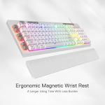 Redragon K512 Shiva RGB Backlit Membrane Gaming Keyboard with Multimedia Keys, Linear Mechanical-Feel Switch, 6 Extra On-Board Macro Keys, Dedicated Media Control, Detachable Wrist Rest, White
