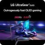 LG ‎27GS93QE 27-inch Ultragear OLED Gaming Monitor QHD 1440p 240Hz 0.03ms DisplayHDR True Black 400 AMD FreeSync Premium Pro NVIDIA G-Sync HDMI 2.1 DisplayPort Tilt/Height/Pivot Stand Black