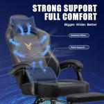 GTPLAYER Gaming Chair with Footrest, Recliner Chair with Headrest & Lumbar Support, Linkage Armrest,Ergonomic Gaming Chair 350lbs, High Back Office Home, Black