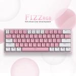 Redragon K617 Fizz 60% Wired RGB Gaming Keyboard, 61 Keys Hot-Swap Compact Mechanical Keyboard w/White and Pink Color Keycaps, Linear Red Switch, Pro Driver/Software Supported