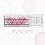 Redragon K617 Fizz 60% Wired RGB Gaming Keyboard, 61 Keys Hot-Swap Compact Mechanical Keyboard w/White and Pink Color Keycaps, Linear Red Switch, Pro Driver/Software Supported