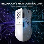 ATTACK SHARK X11 Lightweight Wireless Gaming Mouse with RGB Charging Dock,Tri-Mode-2.4G/USB-C Wired/BT,22K DPI,PAW3311 Optical Sensor,HUYU Switch, 5 programmable Buttons for PC/Mac(White&Sticker)