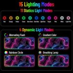 Stanoha RGB Mousepad LED Desk Mat Gaming Large Keyboard Cute Desktop Computer Laptop 14 Light XXL Long Giant Big Cool Modern Design Unique for Men Boys Gamer Oversized Wide 30x12'' Mousepad, Topo