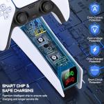 PS5 Controller Charger Station for Playstation 5 Controllers with LED Light Dual Stand Charger Dock, PS5 Controller Charging Station Accessories for PlayStation 5 Storage Kit with AC Adapter