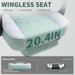 Gaming Chair with Footrest for Adults - Ergonomic Gaming Chairs with Foot Rest - Big and Tall Computer Game Chair - Fabric Reclining Video Game Chairs with Spring Cushion - Green/Light Grey