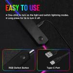 Stanoha RGB Mousepad LED Desk Mat Gaming Large Keyboard Cute Desktop Computer Laptop 14 Light XXL Long Giant Big Cool Modern Design Unique for Men Boys Gamer Oversized Wide 30x12'' Mousepad, Topo