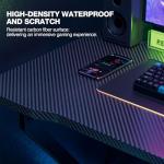 Grandder Gaming Desk Z Shaped 40 Inch Gamer Workstation, Home Computer Carbon Fiber Surface Gaming Desk PC Table with Headphone Hook, Carbon Fiber Black