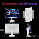 ASUS ROG Strix 27” 1440P USB-C HDR Gaming Monitor (XG27ACG-W) - White, QHD, 180Hz, 1ms, Fast IPS, DCI-P3 95%, Extreme Low Motion Blur Sync, G-Sync Compatible, Tripod Socket, AI Gaming, 3yr Warranty