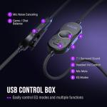FIFINE Wired USB Gaming Headset: 7.1 Surround Sound - Vibrant Customizable RGB - Game/Chat Balance, Gamer Headphone with Noise Canceling Mic for PC, PS5/PS4, Laptop, Mac - AmpliGame H13BP