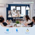 1080P Full HD Webcam with Noise-Canceling Mic, Auto Light Correction, Privacy Cover and Wide Angle Lens, Plug & Play USB Camera for Laptop/Desktop/PC/Mac, Compatible with Zoom/Skype/Teams/Streaming