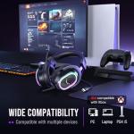 FIFINE Wired USB Gaming Headset: 7.1 Surround Sound - Vibrant Customizable RGB - Game/Chat Balance, Gamer Headphone with Noise Canceling Mic for PC, PS5/PS4, Laptop, Mac - AmpliGame H13BP
