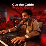 MAONO PD100W USB Wireless Microphone for PC, Gaming Streaming Dynamic Mic with One-Click Noise Reduction,Mute Button,Custom RGB, 3.5mm Headphone Jack, Desktop Podcasting Mic for Computer Phone, Black