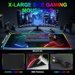 RGB Mouse Pad Desk Pad, Large Gaming Mousepad with LED Light 13 Light Modes Touch Control Extended Soft Computer Keyboard Mat Pad, Desk Mat with Non-Slip Rubber Base for MacBook & Laptop(31.5X11.8)