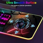 RGB Mouse Pad Desk Pad, Large Gaming Mousepad with LED Light 13 Light Modes Touch Control Extended Soft Computer Keyboard Mat Pad, Desk Mat with Non-Slip Rubber Base for MacBook & Laptop(31.5X11.8)