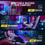 GTPLAYER Gaming Chair, Computer Office Chair with Pocket Spring Cushion, Linkage Armrests and Footrest, High Back Ergonomic Computer Chair with Lumbar Support Task Chair with Footrest