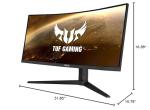 ASUS VG34VQL1B TUF 34 Inch Curved Gaming Monitor - WQHD (3440x1440), 165Hz, 1ms, Extreme Low Motion Blur, FreeSync Premium, Eye Care, Height Adjustable, DisplayHDR 400, DisplayPort, HDMI, USB