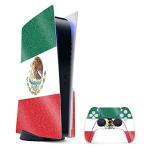 MightySkins Glossy Glitter Gaming Skin for PS5 / PlayStation 5 Bundle - Mexican Flag | Durable High-Gloss Glitter Finish | Easy to Apply and Change Style | Made in The USA