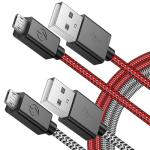 PS4 Controller Charger Cable 13FT – Flush Curved Connector Design for Snug Fit - 2 Pack Nylon Braided Long Micro USB Charging Cord Data Sync Wire Accessories for PlayStation Dualshock 4 Controller