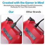 PS4 Controller Charger Cable 13FT – Flush Curved Connector Design for Snug Fit - 2 Pack Nylon Braided Long Micro USB Charging Cord Data Sync Wire Accessories for PlayStation Dualshock 4 Controller