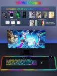 Mouse Pad with Wireless Charging, Large Desk Mat RGB Gaming Mousepad, 10 Light Colors LED Gaming Pad Keyboard Pad with Ultra-Smooth Surface & Non-Slip Rubber Base, Waterproof Full Desk Mouse Pad