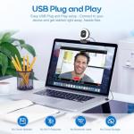 Galyimage 4K Webcam with Ring Light Web Cam 4K Autofocus with TOF Computer Camera 1080P 60FPS Web Camera Built-in Privacy Cover and Microphone Streaming Webcams for Zoom/Skype/Google Meet