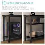 Lufeiya L Shaped Gaming Desk with Power Outlet, 47 Inch Reversible Corner Computer Desk with Drawers & Storage Shelves for Home Office Bedroom, L-Shaped Teen PC Desks with Fabric Drawer, Black