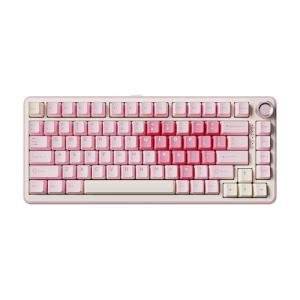 YUNZII B75 PRO Wireless Mechanical Keyboard,75% Layout with Knob,Hot Swap Gasket Custom Structure,Creamy Pre-lubed Switches,RGB Backlit,Bluetooth/Type-C/2.4G for Win/Mac(Cocoa Cream V2 Switch,Pink)