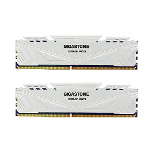 【DDR4 RAM】 GIGASTONE Game PRO 32GB Kit (2x16GB) DDR4 3200MHz PC4-25600 CL 16-18-18-40 Intel XMP 2.0 AMD Ryzen 1.35V UDIMM 288 Pin Unbuffered Non ECC High Performance Gaming Desktop Memory - White