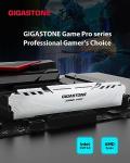 【DDR4 RAM】 GIGASTONE Game PRO 32GB Kit (2x16GB) DDR4 3200MHz PC4-25600 CL 16-18-18-40 Intel XMP 2.0 AMD Ryzen 1.35V UDIMM 288 Pin Unbuffered Non ECC High Performance Gaming Desktop Memory - White