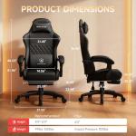 GTPLAYER Gaming Chair, High Back Leather Computer Game Chair with Footrest, Ergonomic Height Adjustable Office Chair with Removable Cover and Lumbar Support for Gaming and Work (Black)