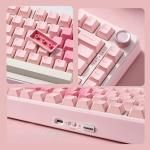 YUNZII B75 PRO Wireless Mechanical Keyboard,75% Layout with Knob,Hot Swap Gasket Custom Structure,Creamy Pre-lubed Switches,RGB Backlit,Bluetooth/Type-C/2.4G for Win/Mac(Cocoa Cream V2 Switch,Pink)