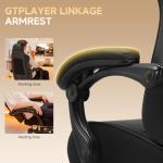 GTPLAYER Gaming Chair, High Back Leather Computer Game Chair with Footrest, Ergonomic Height Adjustable Office Chair with Removable Cover and Lumbar Support for Gaming and Work (Black)