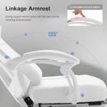 GTPLAYER Gaming Chair, Computer Chair with Mesh Back, Ergonomic Game Chair with Footrest, Reclining Game Chair with Adjustable Headrest and Lumbar Support for Gaming and Office (White)