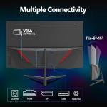 ZZA 27 Inch Curved Gaming Monitor 200Hz|180Hz|144HZ 1ms FHD 1080P Computer Screen FreeSync|130% sRGB|HDR|Low Blue Light|HDMI DP Ports|VESA Mount|Metal Stand